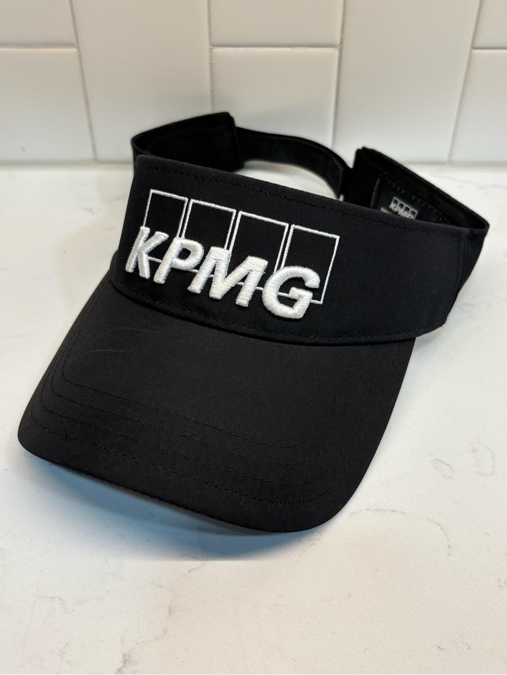 KPMG Tour Authentic Golf Visor Hat Black Adjustable Sun Visor Cap OSFA⁠